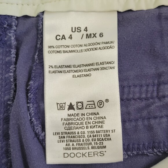 Dockers cotton navy blue chino shorts inseam size 4 - Picture 4 of 7
